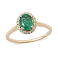 ILIANA 1.40 ctw AAA Kagem Zambian Emerald and Diamond G-H SI Halo Ring in 18K Yellow Gold 3.34 Grams - Sticky add to cart bar