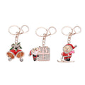 Set of 3 Multi Color Austrian Crystal, Enameled Parrot, Pineapple and Bee Keychain in Rosetone - Sticky add to cart bar
