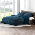 HOMESMART Grey Stripe Pattern Flannel and Sherpa Comforter (Queen, 92"x86") and Pillow Cover (20"x26") - Sticky add to cart bar