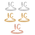 EverTrue Set of 5 Twisted Cuff Bracelet (7.50 In) and Half Hoop Earrings in ION Plated YRG and Stainless Steel - Sticky add to cart bar