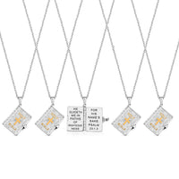 Set of 2 Bible Pendant Necklace in ION Plated YG and Steel 24 Inches