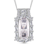 Moissanite 3.90 ctw Pendant Necklace in Rhodium Over Sterling Silver 20 Inches
