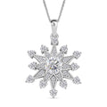 D'Joy Crisantemo Cut Moissanite 3.50 ctw Snowflake Sparkle Pendant Necklace in Rhodium Over Sterling Silver 20 Inches - Sticky add to cart bar