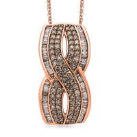 TLV Blue Diamond (IR) Infinity Pendant Necklace (20 Inches) in Platinum Over Sterling Silver 1.00 ctw
