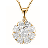 Karis Diamond Pendant in 18K Yellow Gold Plated with Stainless Steel Necklace 20 Inches