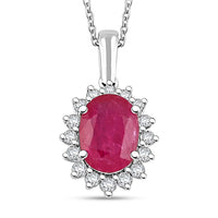Certified & Appraised Rhapsody AAAA Mozambique Ruby and E-F VS Diamond 1.75 ctw Pendant Necklace in 950 Platinum 18 Inches
