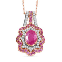 D'Joy Tanzanite and Multi Gemstone 2.60 ctw Pendant Necklace in Rhodium Over Sterling Silver 20 Inches
