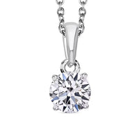 Luxuriant Lab Grown Diamond G-H, SI 0.50 ctw Solitaire Pendant in Platinum Over Sterling Silver (Del. in 12-15 Days)