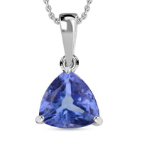 Tanzanite 2.90 ctw Solitaire Pendant Necklace 20 Inches in Platinum Over Sterling Silver (Del. in 10-12 Days)