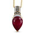 D'Joy Premium Niassa Ruby (FF) and Multi Gemstone 9.50 ctw Art Deco Pendant Necklace in 18K Vermeil Yellow Gold Over Sterling Silver 20 Inches - Sticky add to cart bar