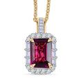 Luxoro AAA Radiant Ember Garnet and I2 Diamond 2.11 ctw Pendant Necklace in 10K Yellow Gold 20 Inches - Sticky add to cart bar