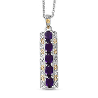 EverTrue African Amethyst 2.10 ctw Pendant in 18K YG Plated and Platinum Bond with Stainless Steel Necklace 20 Inches