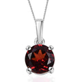 D'Joy Mozambique Garnet Pendant Necklace (20 Inches) in Rhodium Over Sterling Silver 1.50 ctw - Sticky add to cart bar
