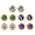 Set of 5 - D'Joy Poke Free Multi Gemstone Stud Earrings in 18K Vermeil YG Over Sterling Silver 2.55 ctw - Sticky add to cart bar
