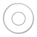 Epic Deal 2 Piece Set Simulated Diamond Chocker Necklace (17.0 Inches) and Bracelet (7.5In) in Silvertone 70.00 ctw - Sticky add to cart bar