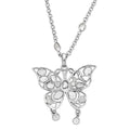 GP Celestial Dream Collection Polki Diamond Butterfly Pendant Necklace in Platinum Over Sterling Silver 3.50 ctw (20 Inches) - Sticky add to cart bar