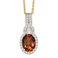 D'Joy AAA Ceylon Honey Garnet, Moissanite Pendant Necklace in 18K Vermeil YG Over Sterling Silver 1.80 ctw (20 Inches) - Sticky add to cart bar