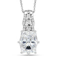 D'Joy Cask Cut Moissanite 4.60 ctw Spotlight Spark Pendant Necklace in Rhodium Over Sterling Silver 20 Inches - Sticky add to cart bar