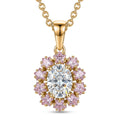 EverTrue Simulated White and Pink Diamond 3.90 ctw Pendant in Goldtone with ION Plated YG Stainless Steel Necklace 20 Inches - Sticky add to cart bar