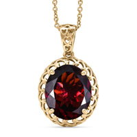 Mirage Collection AAA Orissa Rhodolite Garnet 5.80 ctw Midnight Desire Pendant Necklace in 10K Yellow Gold (20 Inches)