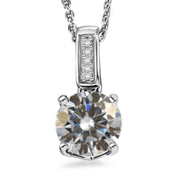 D'Joy Moissanite 1.25 ctw Pendant Necklace in Rhodium Over Sterling Silver 20 Inches