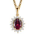 D'Joy Orissa Rhodolite Garnet and White Zircon Pendant Necklace in 18K Vermeil Yellow Gold Over Sterling Silver 20 Inches 2.20 ctw - Sticky add to cart bar
