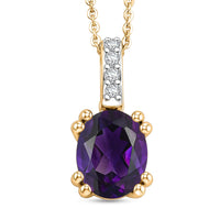 D'Joy Premium Lusaka Amethyst and White Zircon Pendant Necklace in 18K Vermeil Yellow Gold Over Sterling Silver (20 Inches) 1.75 ctw