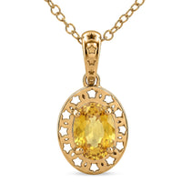 GP Celestial Dream Collection 10K Yellow Gold AAAA Yellow Sapphire, Blue Sapphire Pendant Necklace (18 Inches) 1.00 ctw