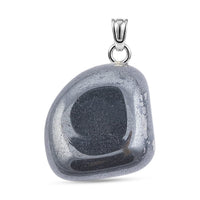Tumbled Terahertz 92.00 ctw Pendant in Silvertone with Stainless Steel Necklace 20 Inches