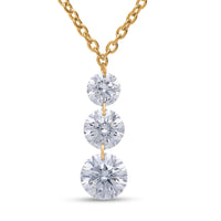 Luxuriant Lab Grown Diamond VS 1.50 ctw Pendant Necklace in 18K Vermeil Yellow Gold Over Sterling Silver (20 Inches)