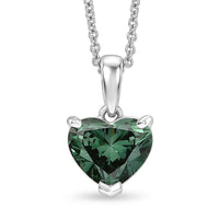 SGL Certified 10K White Gold Luxuriant Lab Grown Green Diamond (IR) (VS) Pendant Necklace (20 Inches) 2.00 ctw