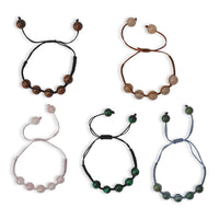Set of 5 Multi Gemstone Shamballa Adjustable Bracelet 315.00 ctw
