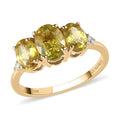 LUXORO 10K Yellow Gold Premium Sava Sphene and Diamond Ring (Size 10.0) 2 Grams 2.15 ctw - Sticky add to cart bar