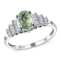 LUXORO 14K White Gold AAA Narsipatnam Alexandrite and G-H I3 Diamond Ring 2 Grams 1.00 ctw
