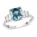 LUXORO 10K White Gold Premium Ratanakiri Blue Zircon amd Diamond Ring 2.30 Grams 3.15 ctw - Sticky add to cart bar