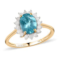 LUXORO 10K Yellow Gold AAA Madagascar Paraiba Apatite and Diamond Ring 1.35 ctw - Sticky add to cart bar