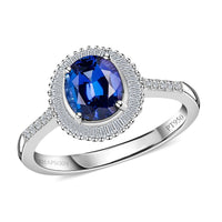 RHAPSODY 950 Platinum AAAA Tanzanian Color Change Sapphire and E-F VS Diamond Ring 6.40 Grams 2.40 ctw