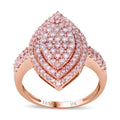 LUXORO SGL Certified 10K Rose Gold Natural Pink Diamond I3 Marquise Shape Elongated Ring (Size 5.0) 4 Grams 1.00 ctw - Sticky add to cart bar