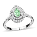 Certified & Appraised 950 Platinum AAAA Paraiba Tourmaline and E-F VS Diamond Ring (Size 7.0) 4.75 Grams 0.65 ctw - Sticky add to cart bar