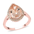 LUXORO 14K Rose Gold AAA Marropino Morganite, Diamond (G-H, I2) (0.23 cts) Ring (3.20 g) 3.65 ctw - Sticky add to cart bar