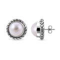 Pink Mabe Pearl  Earring  Sterling Silver ,  Sliver Wt. 5 g - Sticky add to cart bar