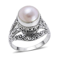 BALI LEGACY White Mabe Pearl Ring in Sterling Silver (Size 7.0) 10 Grams