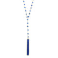 51.50 ctw Blue Sapphire Quartz Bar Beaded Necklace 32 Inches in 14K YG Over Sterling Silver 11.80 Grams - Sticky add to cart bar