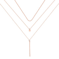Andante Multi-Piece Layered Necklace 18 Inches in Rosetone