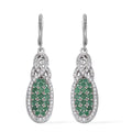 Premium Red Sapphire and Natural White Zircon Infinity Cocktail Earrings in Platinum Over Sterling Silver 4.10 ctw - Sticky add to cart bar