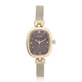 STRADA 10th ANNIVERSARY SPECIAL Austrian Crystal Japanese Movement Watch in ION Plated YG Stainless Steel Mesh Strap with Marron Dial - Sticky add to cart bar
