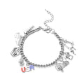 USA Games Charm Bracelet in Silvertone (8.50 In) - Sticky add to cart bar