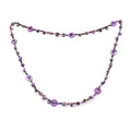 Purple Resin and Multi Color Seed Beaded Endless Necklace 40 Inches - Sticky add to cart bar