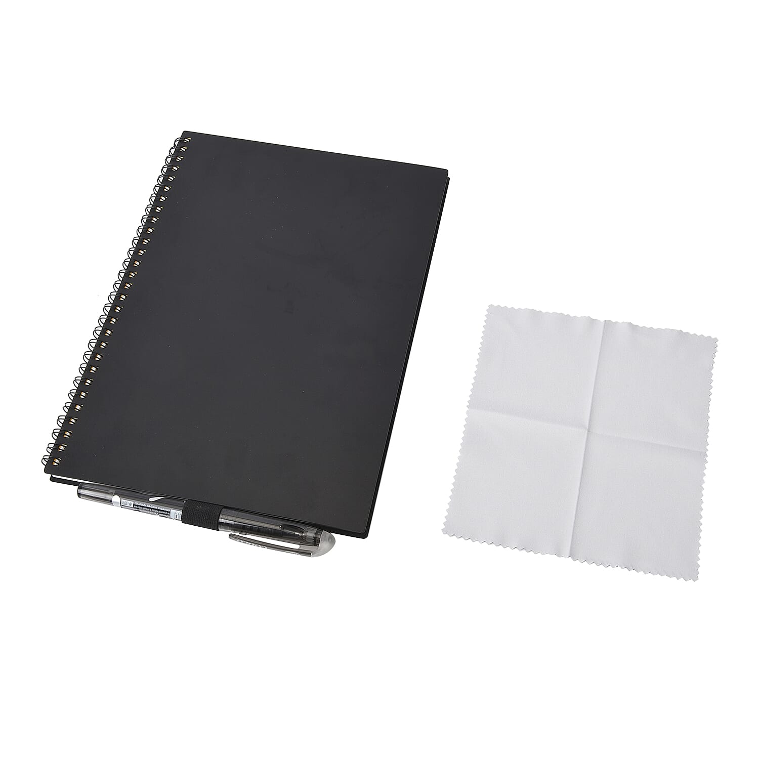 Black A5 Smart Reusable Notebook (40 Sheets) with Erasable Pen and Wiper