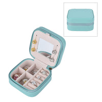 Black Faux Leather Jewelry Box with Zipper and Scratch Protection Interior (3.9x3.9x2) (Hold up to 6 Rings, Earrings0